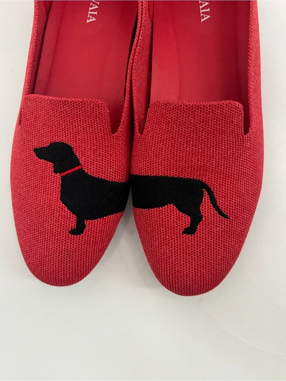 VIVAIA Audrey Red Coraldog Dachshund Slip-On Loafers